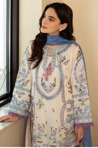 Siraa By Sadaf Fawad Khan Embroidered Lawn Suit Unstitched 3 Piece Sdf24sl Dalia B Summer Collection 7