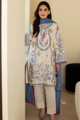 Siraa By Sadaf Fawad Khan Embroidered Lawn Suit Unstitched 3 Piece Sdf24sl Dalia B Summer Collection 8